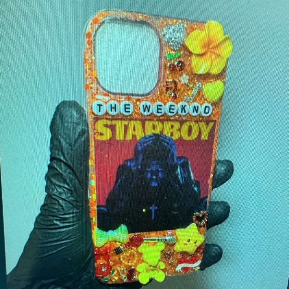 Apple Phone Case with Orange and Yellow Design